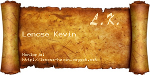 Lencse Kevin névjegykártya