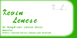 kevin lencse business card